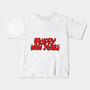 Cartoon text Happy New Year Kids T-Shirt